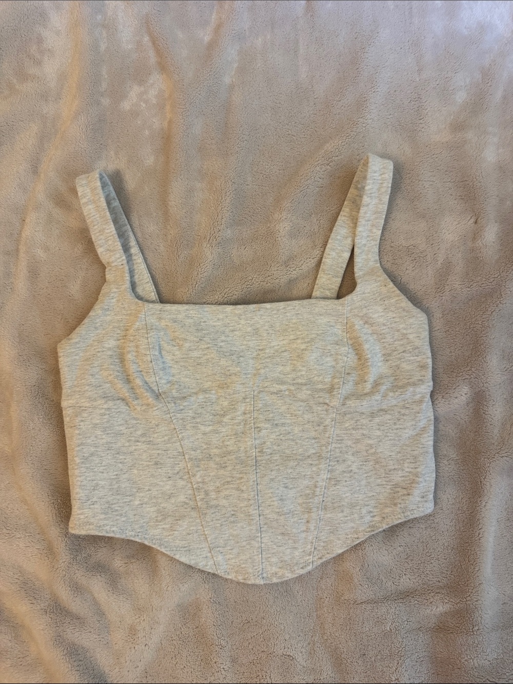 Garage Gray Cropped Bustier Tank Top